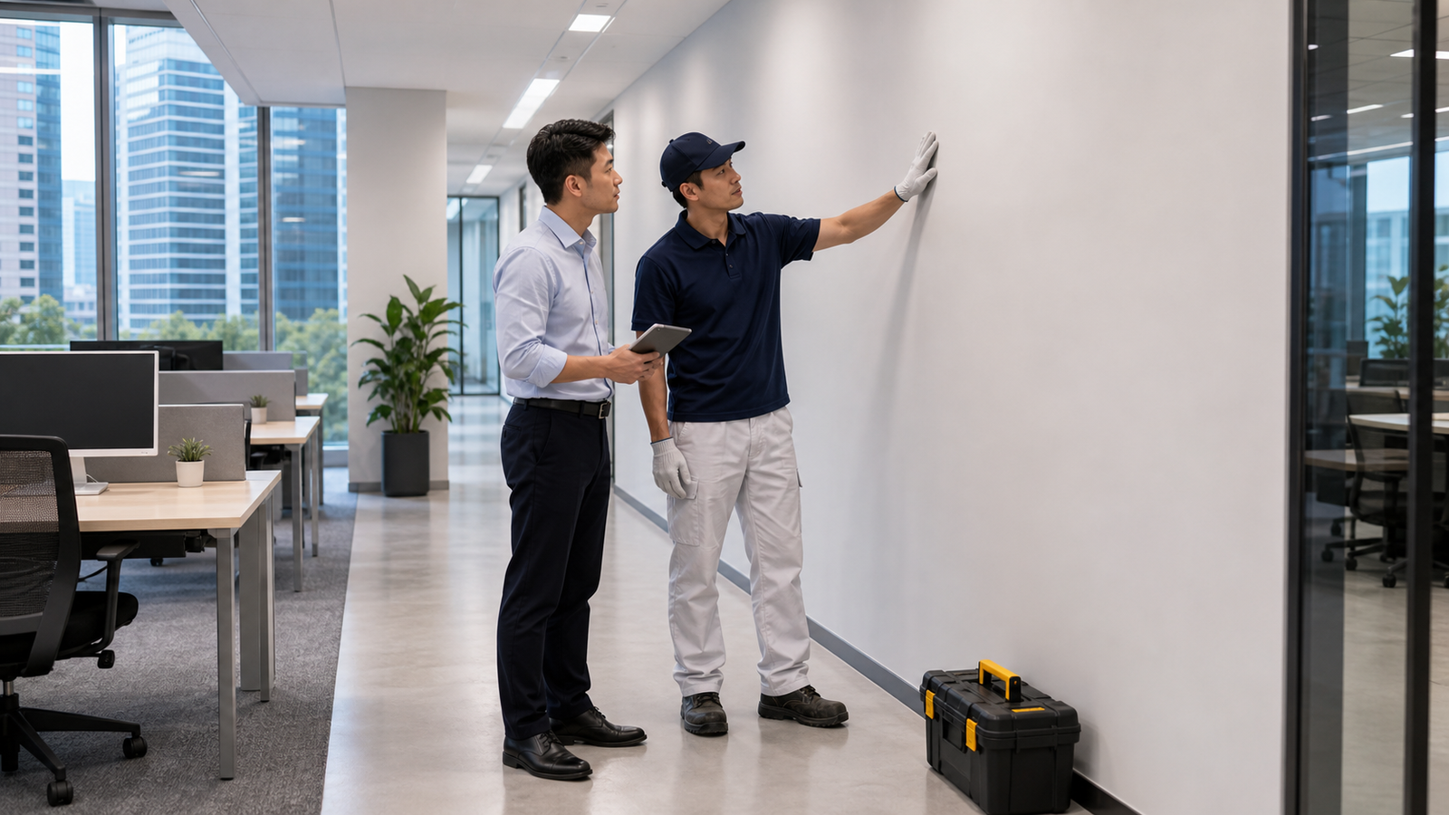 Commercial painting final inspection and handover